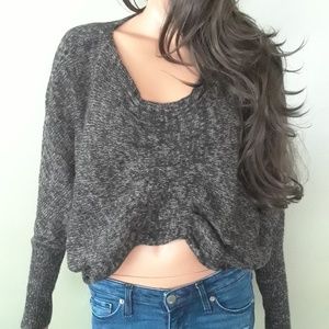 Rauched Front Cropped Sweater